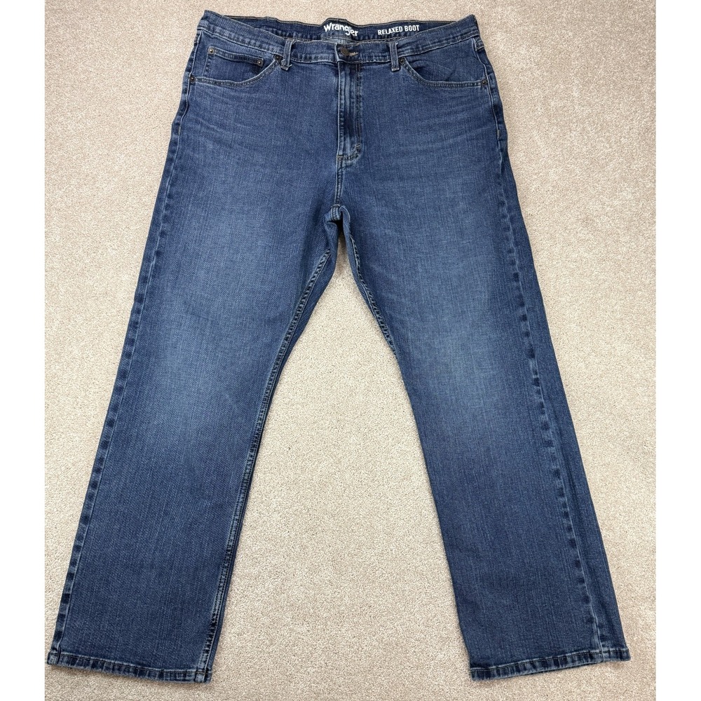 Wrangler Relaxed Bootcut Jeans Men's 38x32 (Fits 38x31) Blue Denim Western